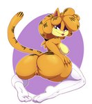 anthro anthrofied anus big_butt breasts butt clothing crossgender female fur genitals kneeling legwear looking_at_viewer looking_back looking_back_at_viewer mostly_nude mtf_crossgender pose pussy solo spread_legs spreading stockings thigh_highs tongue tongue_out bigdon1992 garfield_(series) garfield_the_cat gothfield domestic_cat felid feline felis mammal 2022 digital_media_(artwork) hi_res pinup