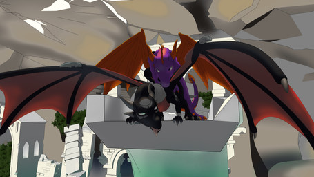 doggystyle duo female feral from_behind_position male male/female sex groovelizard activision mythology spyro_the_dragon cynder spyro dragon mythological_creature mythological_scalie scalie 16:9 4k absurd_res hi_res widescreen