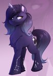 amber_eyes blue_body blue_fur blue_hair cutie_mark female feral fur gradient_hair hair horn witchtaunter hasbro my_little_pony mythology constellation_(quick_strike) fan_character equid equine mammal mythological_creature mythological_equine unicorn absurd_res hi_res