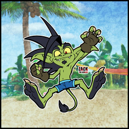 3_toes 4_fingers action_pose anisocoria bangs barefoot beard big_ears big_eyes big_hair big_head biped black_beard black_border black_eyebrows black_facial_hair black_hair black_outline black_pawpads blue_bottomwear blue_clothing blue_shorts blurred_background border bottomwear bright_eyes brown_clothing brown_gloves brown_handwear character_description character_description_in_description claw_pose claws closed_smile clothed clothing connected_pawpads curved_eyebrows dark_beard dark_clothing dark_eyebrows dark_hair dark_handwear dark_tuft description detailed_background dialogue dwarfism eyebrows facial_hair featureless_chest feet finger_claws fingerless_gloves fingers fist floating forearms full_foot_pawpads gloves goatee green_chest green_ears green_feet green_hands green_inner_ear green_nose green_tail hair handwear heel_pad hindpaw humanoid_ears humanoid_hands humanoid_nose humanoid_pointy_ears iris island jumping leather leather_clothing leather_gloves leather_handwear light_chest light_claws light_ears light_eyes light_nose light_tail long_bangs long_ears long_tail male midriff mohawk monotone_beard monotone_chest monotone_clothing monotone_hair monotone_handwear monotone_tail mouth_closed multicolored_bottomwear multicolored_clothing navel not_furry outline overbite palm_tree pawpads paws plant plantigrade pointy_ears pose pupils red_eyes round_nose screencap screencap_background sharp_teeth shorts smile smile_lines solo spiky_hair straight_bangs tail tail_motion tail_sway tail_tuft tan_claws teeth text thick_eyebrows thin_tail thumb toe_claws toes topless topless_male tree tuft two_tone_bottomwear two_tone_clothing two_tone_feet underpaw white_outline yellow_sclera conditional_dnp rachelfictionkin booba_(series) european_mythology hugo_(series) mythology satsuriku_no_tenshi fan_character isaac_foster zack_the_goblin_(rachelfictionkin) goblin humanoid mythological_creature tailed_humanoid 1:1 2026 colored colored_line_art dialogue_in_description digital_drawing_(artwork) digital_media_(artwork) english_text flat_colors full-length_portrait hi_res krita_(artwork) portrait procreate_(artwork) story story_in_description