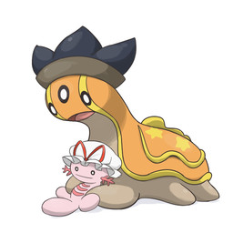 alternate_color alternate_species ambiguous_gender black_clothing black_hat black_headwear bonnet clothing duo feral hat headgear headwear mobcap open_mouth simple_background white_background white_bonnet white_clothing white_headwear white_mobcap itatatata6 nintendo pokemon touhou okina_matara yukari_yakumo east_sea_gastrodon gastrodon generation_2_pokemon generation_4_pokemon pokemon_(species) shiny_pokemon wooper 1:1 hi_res