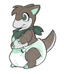 anthro baby big_diaper clean_diaper clothed clothing diaper diaper_only happy male scarf solo topless wearing_diaper wetness_indicator young young_anthro kc.diaper.church nintendo pokemon generation_1_pokemon pokemon_(species) sandshrew