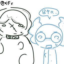 ambiguous_gender clothed clothing duo eyewear glasses jewelry necklace open_mouth shy wearing_glasses xfs mewgenics the_binding_of_isaac_(series) magdalene_(tboi) thomas_a._beanies human mammal 1:1