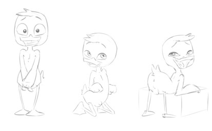 anthro butt covering covering_self embarrassed feet kneeling male membrane_(anatomy) nude presenting presenting_hindquarters solo standing toes webbed_feet young decentfeather disney ducktales ducktales_(2017) louie_duck anatid anseriform avian bird duck absurd_res hi_res monochrome