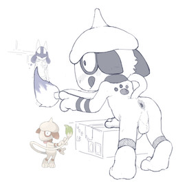 anthro anus backsack balls bent_over biped blush box brush_tail container fur fur_tuft genitals head_tuft leaning leaning_forward licking licking_lips looking_at_object male painting_(object) plantigrade rear_view simple_background solo tail tail_tuft three-quarter_view tongue tongue_out tuft white_background pokopokarea nintendo pokemon generation_2_pokemon generation_4_pokemon lucario pokemon_(species) smeargle digital_drawing_(artwork) digital_media_(artwork) reference_image
