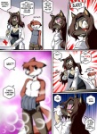 alternating_focus anatomy anime_nosebleed anthro base_two_layout blockage_(layout) blood blush bodily_fluids bottomwear canid canine canis charm_(chochi) chochi clothed clothing clothing_loss coat comic dialogue digital_media_(artwork) dipstick_tail doctor duo english_text examination female first_aid_kit fox fully_clothed fully_clothed_to_topless gloom_lines highlighted_text horizontal_staggering inner_monologue lab_coat love_bubble lovely_pets male mammal markings medical medical_examination medical_instrument mike_blade nosebleed nurse nurse_clothing nurse_uniform o_o panel_skew patient polygonal_speech_bubble polygonal_thought_bubble scientific_instrument six_frame_image skirt speech_bubble staggering_(layout) standing stethoscope tail tail_markings text text_emphasis thought_bubble topless topwear undressing uniform vertical_blockage wolf zoom_in_transition