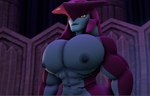 abs anthro biceps big_muscles big_nipples big_pecs cave looking_at_viewer male muscular nipples pecs solo shinyagaia nintendo the_legend_of_zelda prince_sidon marine zora 3d_(artwork) digital_media_(artwork) source_filmmaker_(artwork)