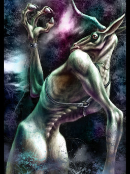 2_horns 3_fingers abstract_background anthro bracelet butt casual_nudity chain fingers harness horn jewelry looking_at_viewer looking_back looking_back_at_viewer male nude_anthro nude_male rear_view skinny solo spine studded_bracelet studded_jewelry studs wide_hips deino_(artist) bovid caprine caprine_demon demon goat_demon mammal 2008 3:4 digital_drawing_(artwork) digital_media_(artwork) hi_res