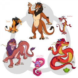 all_fours anthro apode claws eye_scar facial_hair facial_scar fangs feral floating fur group horn legless levitation male mouth_closed mustache nude open_mouth paws scales scar serpentine smile standing tail tail_tuft teeth trio tuft whiskers dragontzin disney mulan_(1998) mythology the_lion_king wish_dragon long_(wish_dragon) mushu_(disney) scar_(the_lion_king) dragon eastern_dragon felid hybrid lion mammal mythological_creature mythological_scalie pantherine scalie 1:1 2025 hi_res signature
