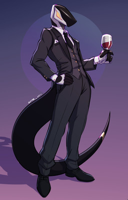 anthro black_clothing black_fingers black_suit black_suit_jacket button_(fastener) clothed clothed_anthro clothed_male clothing container cuffs_(clothing) cup dress_shoes drinking_glass featureless_face footwear glass glass_container glass_cup hand_on_hip holding_glass holding_object light long_tail male multicolored_head necktie pockets screen screen_face shadow shoes slacks solo standing suit suit_jacket tail white_collared_shirt wine_glass torou robot_anthro 2024 absurd_res digital_drawing_(artwork) digital_media_(artwork) hi_res lighting shaded signature