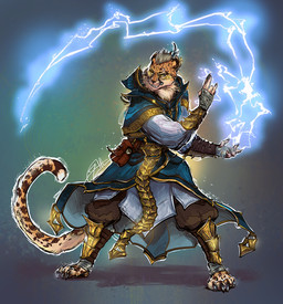 anthro armor blue_clothing brown_body brown_fur claws clothing electricity electricity_manipulation elemental_manipulation fur gold_(metal) gold_jewelry green_background grey_hair hair jewelry looking_aside looking_up magic_user male pouch_(clothing) simple_background solo standing tail whiskers thatzombiecat dungeons_and_dragons hasbro wizards_of_the_coast felid mammal tabaxi 2022 digital_media_(artwork) hi_res