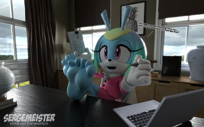 5_toes anthro barefoot clothing computer crossed_ankles crossed_legs desk dialogue electronics feet feet_on_desk female foot_focus foot_on_table furniture gloves handwear humanoid_feet laptop office plantigrade soles solo table text toes sergemeister idw_publishing sega sonic_the_hedgehog_(comics) sonic_the_hedgehog_(idw) sonic_the_hedgehog_(series) jewel_the_beetle arthropod beetle insect 16:10 3d_(artwork) digital_media_(artwork) english_text hi_res widescreen