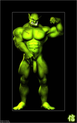 abs balls flaccid genitals green_body green_skin holding_penis humanoid_genitalia humanoid_penis looking_at_viewer male muscular muscular_male nipples not_furry nude pecs penis pose scar solo tusks fuzzy-yak trassk humanoid orc 3d_(artwork) digital_media_(artwork)
