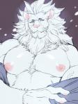 anthro clothing eyewear kemono male monocle muscular muscular_anthro muscular_male nipples simple_background snow solo undressing kijima222 lifewonders tokyo_afterschool_summoners snow_(tas) felid lion mammal pantherine 3:4