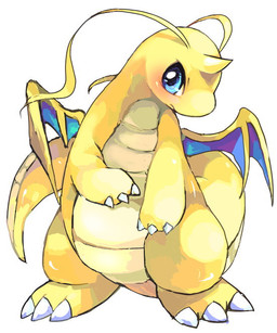 ambiguous_feral ambiguous_gender blue_eyes blush chibi featureless_crotch feral front_view kemono looking_at_viewer semi-anthro simple_background solo standing tailbutt white_background wide_crotch yellow_body suppainu nintendo pokemon dragonite generation_1_pokemon pokemon_(species) 2007 warm_colors