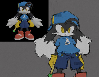 anthro clothing footwear grey_background hat headgear headwear holding_object male ring simple_background solo twitter_handle userpagani bandai_namco klonoa_(series) klonoa domestic_cat felid feline felis mammal 2025 digital_drawing_(artwork) digital_media_(artwork) flat_colors hi_res reference_image sketch