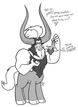2014 centaur cutie_mark dialogue duo english_text equine eye_contact facial_piercing friendship_is_magic fur greyscale hair holding horn human male mammal monochrome my_little_pony nose_piercing piercing size_difference standing taur text tirek_(mlp) wicked-at-heart wings
Rating: Safe
Score: 4
User: lemongrab
Date: July 25, 2014 2014 centaur cutie_mark dialogue duo english_text equine eye_contact facial_piercing friendship_is_magic fur greyscale hair holding horn human male mammal monochrome my_little_pony nose_piercing piercing size_difference standing taur text tirek_(mlp) wicked-at-heart wings
Rating: Safe
Score: 4
User: lemongrab
Date: July 25, 2014