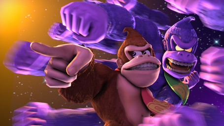 accessory angry attack brown_body brown_fur duo fur gesture hand_gesture jojo_pose necktie open_mouth pointing punch purple_body purple_fur smile standing teeth reckoman_(artist) donkey_kong_(series) jojo's_bizarre_adventure nintendo donkey_kong_(character) ape haplorhine mammal primate stand_(jjba) 16:9 3d_(artwork) 4k absurd_res digital_media_(artwork) hi_res meme widescreen