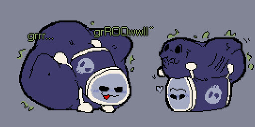 :3 after_vore ambiguous_gender ambiguous_pred ass_up before_and_after belly belly_on_ground belly_reduction big_belly black_eyes bloated blue_body blush blush_lines bodily_noises bone bone_imprints bones_in_stomach closed_smile death digestion digestion_noises drum empty_eyes fatal_vore fully_inside green_text half-closed_eyes hand_on_belly hand_on_own_belly heart_reaction heart_symbol huge_belly hyper hyper_belly lying markings monotone_background motion_lines mouth_closed musical_instrument narrowed_eyes not_furry object_pred on_back on_front open_:3 open_mouth open_smile percussion_instrument quadruped resting_on_belly rumbling_stomach satisfied side_view simple_background size_difference skull skull_(marking) skull_imprint smaller_ambiguous smaller_pred smile soft_vore solo sound_effects taiko_drum text three-quarter_view unseen_prey vore vowelless vowelless_sound_effect white_body meatcanister taiko_no_tatsujin fukacchan animate_inanimate living_musical_instrument 2026 digital_media_(artwork) english_description full-length_portrait pixel_(artwork) portrait male_(lore)