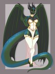 anthro breasts bridal_lingerie bride clothing corset female horn leg_warmers legwear lingerie long_tail looking_at_viewer solo tail topwear white_clothing white_lingerie wings hiddenwolf mythology iryx dragon mythological_creature mythological_scalie scalie absurd_res hi_res