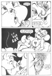 anthro black_and_white bodily_fluids breasts comic dialogue duo dutch_(artist) english_text female genitals jules_(dutch) lactating licking male mammal milk misty_(dutch) misty_the_mouse monochrome mouse murid murine nipples pubes pussy rodent text tongue tongue_out