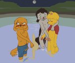 anthro aroused blush bodily_fluids bottomless bulge circumcised circumcision_scar clothed clothing erection flustered fondling genital_scar genitals group hat headgear headwear holding_penis male male/male moon night nipples nude penis river scar self_fondle sweat tail tail_motion tailwag topless trio undressing voyeur young domgbast bird_dog canid canine canis domestic_dog golden_retriever hunting_dog mammal retriever springer_spaniel hi_res brother_(lore) brothers_(lore) incestuous_voyeur_(lore) sibling_(lore)