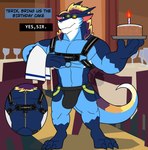 anthro birthday butler clothing jockstrap machine male muscular muscular_anthro muscular_male possession raining solo suit tail underwear nokucroc mythology teryx teryx_commodore android dragon mythological_creature mythological_scalie robot scalie hi_res