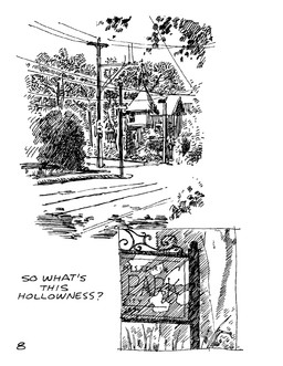 building detailed_background dialogue gender_dysphoria grass house offscreen_character outside page_number plant power_lines road shrub sign text tree zero_pictured gaydottiff 2024 black_and_white comic english_text hi_res monochrome
