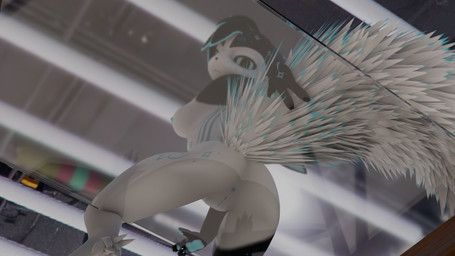 4_ears against_surface anthro anus ass_on_glass breasts butt claws female fluffy fluffy_tail fur genitals glass glass_surface hair holding_tail looking_at_viewer looking_back medium_breasts multi_ear nipples nude on_glass on_glass_surface rear_view sitting_on_glass smile smiling_at_viewer solo tail under_surface_view vulva kwoyak rogue_thunder avali avian bird 16:9 3d_(artwork) blender_(artwork) blender_cycles_(artwork) digital_media_(artwork) hi_res widescreen