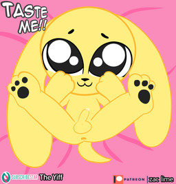 3_toes :3 anthro anus balls bedding big_eyes big_head biped black_nose black_pawpads bodily_fluids command dialogue eyebrows feet floppy_ears fur genital_fluids genitals legs_up long_ears lying male male_anthro on_back oral_request pawpads paws penis pleading_eyes precum precum_on_penis raised_inner_eyebrows requesting round_head sex_request size_difference soles solo spread_legs spreading tail talking_to_viewer text toes triangle_nose white_sclera yellow_arms yellow_balls yellow_body yellow_ears yellow_fur yellow_head yellow_legs yellow_paws yellow_penis yellow_tail yellow_torso young young_anthro young_male conditional_dnp theyiff chikn_nuggit patreon subscribestar chikn_nuggit_(chikn_nuggit) canid canine canis domestic_dog mammal 2022 absurd_res artist_name colored digital_media_(artwork) english_text hi_res adult_(lore)