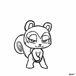 :3 anthro chibi dancing female hip_sway looking_at_viewer makeup nude short_loop solo traditional_animation simski animal_crossing nintendo pecan_(animal_crossing) mammal rodent sciurid tree_squirrel 1:1 animated loop short_playtime sketch