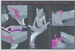 anthro autocannibalism autocunnilingus bisected blue_border border exposed_muscle female gaping gaping_pussy genitals gore gore_focus hard_vore masturbation nude oral oral_masturbation pussy solo tail vaginal vaginal_masturbation vore bashfulsprite sergal 2014 digital_media_(artwork)