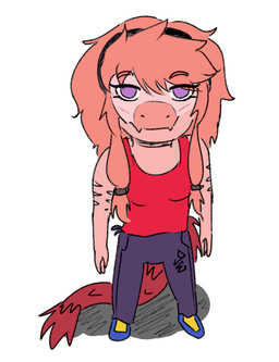 anthro bottomwear chibi clothing crossgender denim denim_bottomwear denim_clothing eyelashes feathered_tail feathers female front_view hair jeans long_tail looking_at_viewer mtf_crossgender multicolored_body multicolored_scales orange_body orange_hair orange_scales pants pink_body pink_scales purple_eyes red_body red_clothing red_feathers red_shirt red_tank_top red_topwear scales shirt simple_background solo tail tail_tuft tank_top topwear tuft two_tone_body two_tone_scales white_background jacket_ignites third-party_edit cavemanon_studios goodbye_volcano_high ko_op_(game_developer) snoot_game reed_(gvh) reeda dinosaur dromaeosaurid prehistoric_species reptile saurischian scalie theropod velociraptor 2024 color_edit colored digital_drawing_(artwork) digital_media_(artwork)