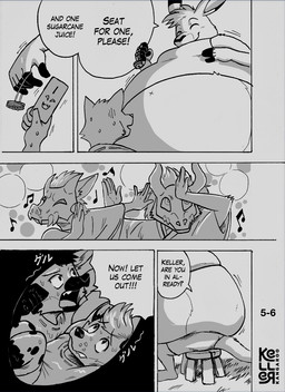 after_vore anthro belly big_belly group male male_pred male_prey mask overweight speech_bubble text vore kellerkangaroo keller_kangaroo kangaroo macropod mammal marsupial 2026 comic hi_res