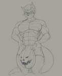 anthro balls big_balls big_bulge big_penis bulge clothing eyewear genitals glasses huge_balls huge_bulge huge_penis hyper hyper_balls hyper_bulge hyper_genitalia hyper_penis male muscular muscular_anthro muscular_male penis solo underwear jindragowolf jin_(jindragowolf) digital_drawing_(artwork) digital_media_(artwork) sketch