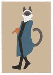 eyewear eyewear_on_head fur glasses glasses_on_head grey_body grey_fur happy kemono looking_at_viewer slim_anthro slim_male tail walking white_body white_fur shikayoshi domestic_cat felid feline felis mammal 2022 absurd_res hi_res