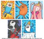 clothing crown eyes_closed female food food_hair group hair headgear male musical_instrument open_mouth pseudo_hair teeth text weapon felonykat adventure_time cartoon_network finn_the_human ice_king jake_the_dog marceline_abadeer princess_bubblegum canid canine canis domestic_dog human mammal english_text