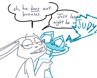 anthro bedroom_eyes blue_body blue_scales blush blush_lines blushing_profusely buckteeth color_coded color_coded_speech_bubble color_coded_text double_entendre duo eyebrows female feral looking_at_another looking_at_partner looking_at_viewer male narrowed_eyes one_fang open_mouth pivoted_ears raised_eyebrows scales seductive simple_background speech_bubble talking_to_viewer teeth text underlined_text white_background the_weaver disney zootopia gary_de'snake judy_hopps lagomorph leporid mammal rabbit reptile scalie snake 2025 colored_line_art digital_drawing_(artwork) digital_media_(artwork) handwritten_text