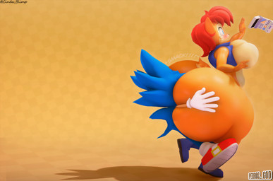 anthro big_breasts big_butt blush bottom_heavy breasts butt duo electronics face_in_ass female head_between_buttocks huge_butt hyper hyper_butt larger_female male pear-shaped_figure size_difference smaller_male sound_effects thick_thighs wide_hips cindablimp perros_god milambre71_(modeler) sega sonic_the_hedgehog_(series) sally_acorn sonic_the_hedgehog chipmunk eulipotyphlan ground_squirrel hedgehog hybrid mammal rodent sciurid tree_squirrel 2025 3d_(artwork) digital_media_(artwork) hi_res