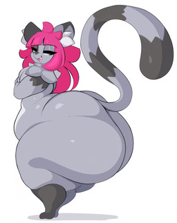 anthro big_butt butt femboy fur hair huge_butt huge_thighs hyper hyper_butt looking_at_viewer male narrowed_eyes nude open_mouth solo tail thick_thighs wide_hips arizonathevixen chris_(beunreal) felid feline mammal absurd_res hi_res