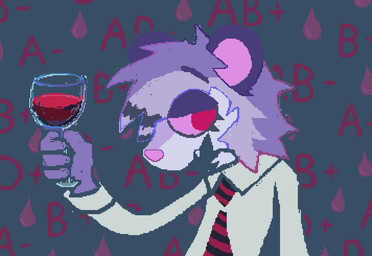 alcohol alternative_fashion ambiguous_gender anthro beverage clothing container cup drinking_glass emo glass glass_container glass_cup holding_container holding_cup holding_drinking_glass holding_object holding_wine_glass necktie open_mouth open_smile pattern_necktie shirt smile solo striped_necktie text topwear white_clothing white_shirt white_topwear wine wine_glass demensa mammal 2025 digital_media_(artwork) half-length_portrait pixel_(artwork) portrait