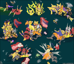 armor armor_plates arthropod_webbing bdsm bent_over black_border blue_eyes blush bondage border bound cape clothing disarmed double_penetration egg egg_in_mouth egg_insertion electricity female female/female female_symbol flying forced forced_kiss forced_oral from_behind_position from_front_position fuel_gauge gender_symbol genitals group group_sex heart_symbol holding_melee_weapon holding_object holding_sword holding_weapon impregnation internal kissing kneeling lying male male/female melee_weapon meter on_back on_side oral oviposition ovipositor ovipositor_in_ass ovipositor_in_mouth ovipositor_in_pussy ovum paralysis penetration penile penile_penetration penis penis_in_vagina poison poisoned rape red_eyes sex simple_background sperm_cell spider_web sword symbol vaginal vaginal_penetration vulva weapon web_bondage web_gag asbel_lhant conditional_dnp nintendo pokemon chic_tendie fan_character aegislash ariados arthropod combusken galvantula generation_2_pokemon generation_3_pokemon generation_5_pokemon generation_6_pokemon insect ninjask pokemon_(species) 2026 absurd_res digital_drawing_(artwork) digital_media_(artwork) hi_res sequence