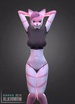 anthro big_breasts breasts dancing female pubic_tattoo solo tattoo alkhimow phao sad_cat_dance domestic_cat felid feline felis mammal 3d_(artwork) animated digital_media_(artwork) full-length_portrait portrait short_playtime