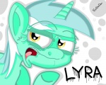 female hair horn solo text extrart friendship_is_magic hasbro my_little_pony mythology lyra_heartstrings_(mlp) equid equine mammal mythological_creature mythological_equine unicorn 5:4 english_text hi_res