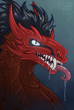 angry bodily_fluids fangs fantasy feral male revenge saliva scary snarling solo teeth tongue tongue_out sunny_way art_fight artfight artfight2025 european_mythology mythology dragon monster mythological_creature mythological_scalie scalie western_dragon hi_res portrait