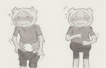 ageplay blush bodily_fluids bottomwear clothed clothing diaper hat headgear headwear infantilism male plant roleplay shirt shorts smile solo sweat topwear wearing_diaper lynxfurr adventure_time cartoon_network fern_(adventure_time) elemental_creature elemental_humanoid flora_fauna humanoid plant_humanoid graphite_(artwork) hi_res traditional_media_(artwork)