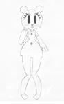 anthro blush clothed clothing eyelashes female looking_at_viewer open_mouth paper simple_background smile solo standing thick_thighs white_background wide_hips bit-small cartoon_network the_amazing_world_of_gumball teri_(tawog) bear mammal paper_creature hi_res