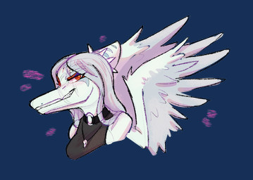 amber_eyes anthro black_clothing black_topwear blue_body blush bone bone_frill breasts clothed clothed_anthro clothed_female clothing collar feathers female female_anthro frill_(anatomy) grey_body grey_feathers grey_hair hair jewelry long_hair looking_at_viewer markings necklace non-mammal_breasts simple_background skull smile smirk solo spiked_collar spikes striped_markings stripes topwear transparent_background bookbin cavemanon_studios goodbye_volcano_high ko_op_(game_developer) snoot_game fang_(gvh) prehistoric_species pterosaur reptile scalie alpha_channel bust_portrait colored digital_media_(artwork) portrait shaded sketch
