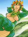 anthro breasts featureless_breasts female floating flying lying non-mammal_breasts nude red_eyes solo gallardo american_mythology aztec_mythology mayan_mythology mesoamerican_mythology mythology quetzalcoatl deity reptile scalie snake 3:4 absurd_res hi_res