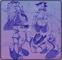 action_pose anthro biped blue_eyes border buckteeth bulge butt chaps claws clothed clothing cowboy cowboy_hat cowboy_outfit erection genitals glans gradient_background grainy_background hair hankerchief hat headgear headwear holding_lasso holding_object holding_rope holding_whip humanoid_genitalia humanoid_penis jockstrap kerchief kneeling lasso logo low-angle_view male male_anthro multiple_poses ninja partially_clothed partially_clothed_anthro partially_clothed_male penis pose ranged_weapon rope scroll shuriken simple_background solo tail teeth teeth_showing text underwear urethra warrior weapon whip whiskers white_whiskers korichi hasbro magic:_the_gathering wizards_of_the_coast nashi_(wizards_of_the_coast) mammal murid murine nezumi_(magic:_the_gathering) rat rodent 2024 artist_logo artist_name dated digital_media_(artwork) multiple_images